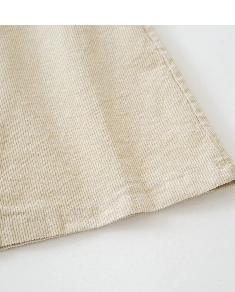 Corduroy A-Line Mini Skirt With Belt