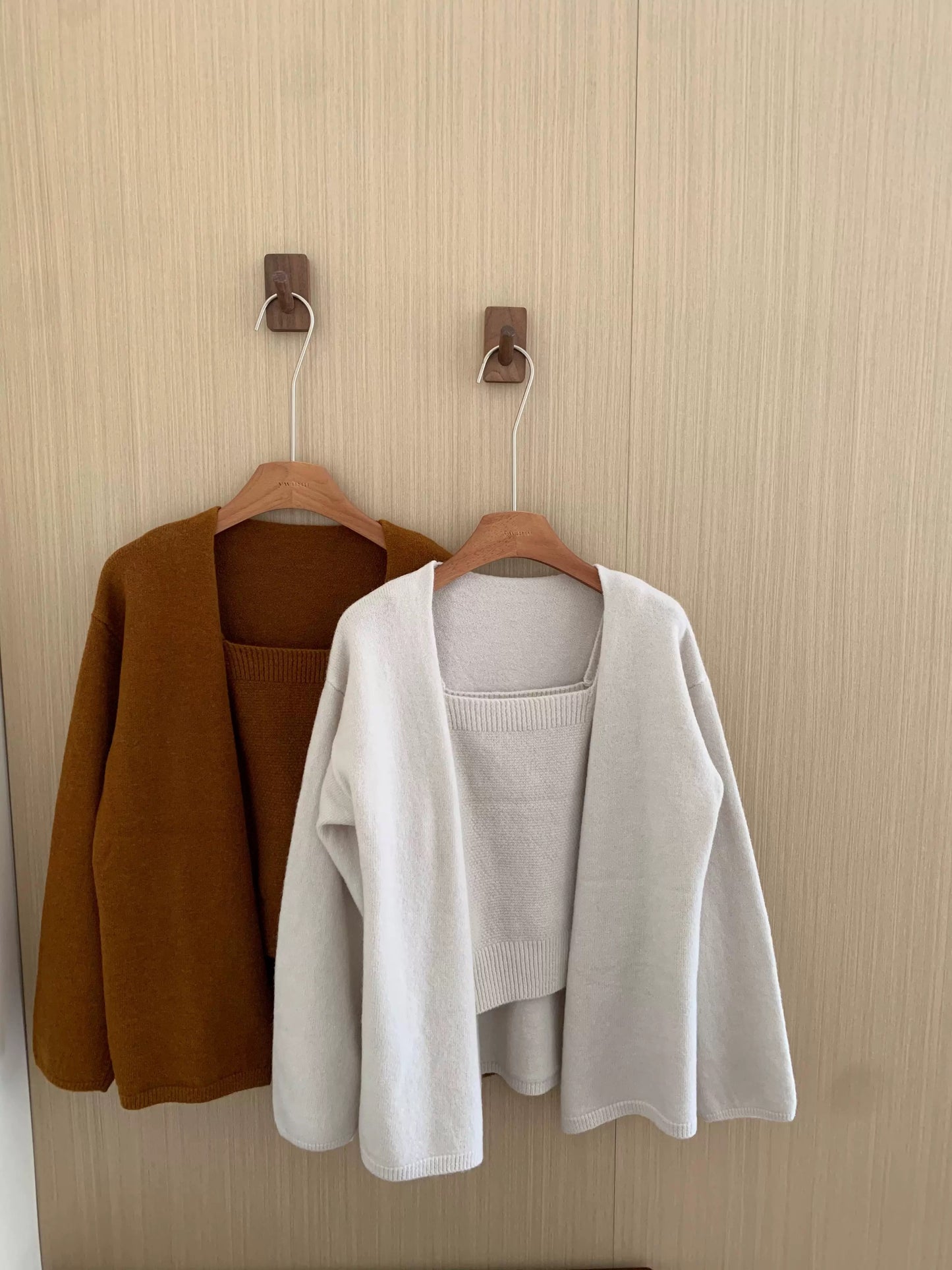 Mid length Knit Cardigan and Tank Top Set – Minimal Chic Outfit