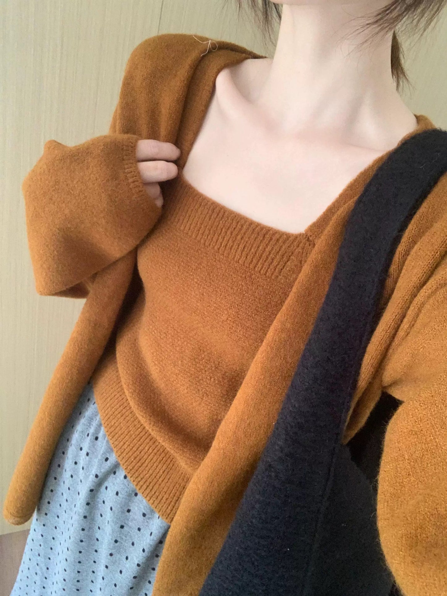 Mid length Knit Cardigan and Tank Top Set – Minimal Chic Outfit