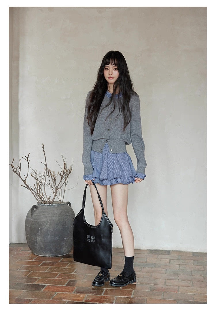 Gingham Ruffle Mini Skirt