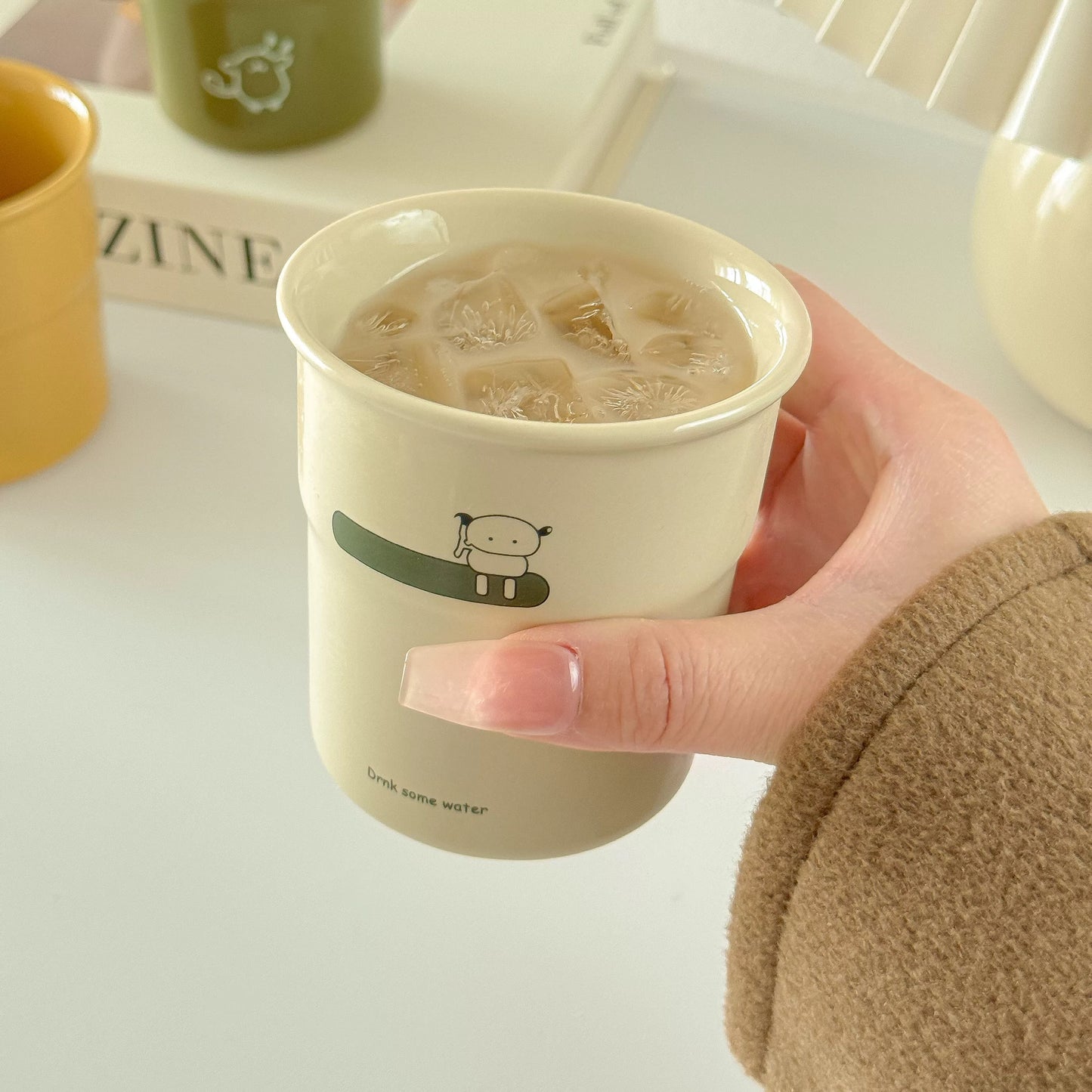 Cartoon Ceramic Cups – Drink Some Water Collection