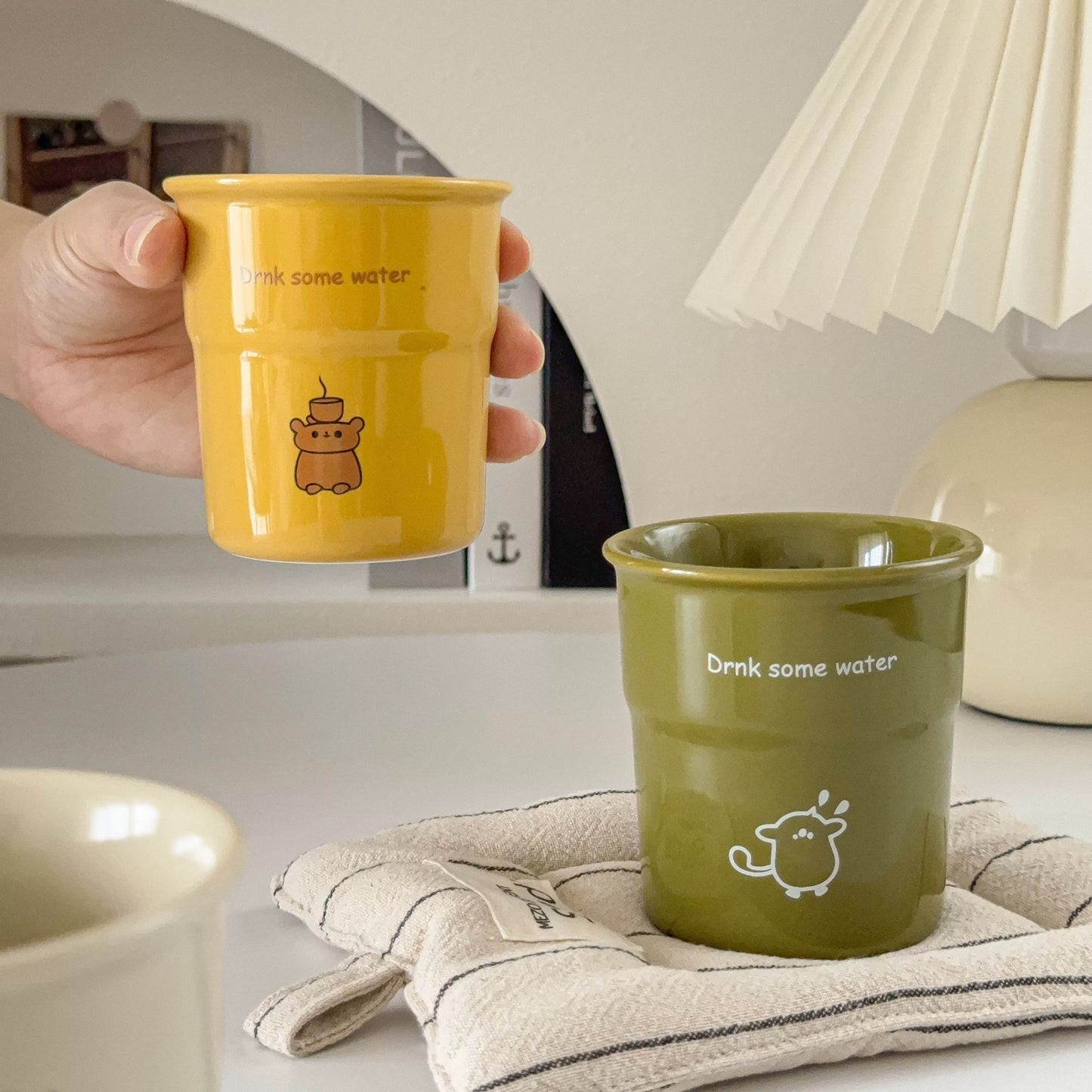 Cartoon Ceramic Cups – Drink Some Water Collection