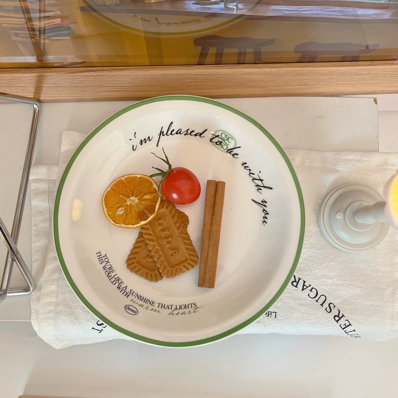 Romantic Ceramic Dinner Plates – “I’m Pleased to Be With You” Quote
