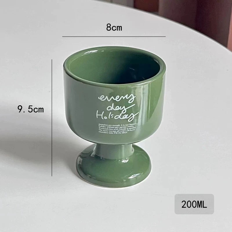 “Everyday Holiday” Pedestal Cups – Colorful Ceramic Goblets