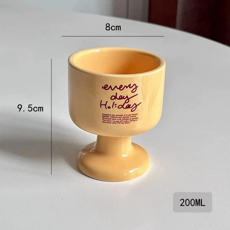 “Everyday Holiday” Pedestal Cups – Colorful Ceramic Goblets