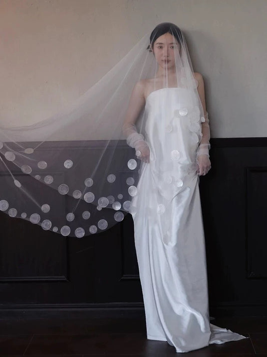 Polka Dot Appliqué Chapel Veil