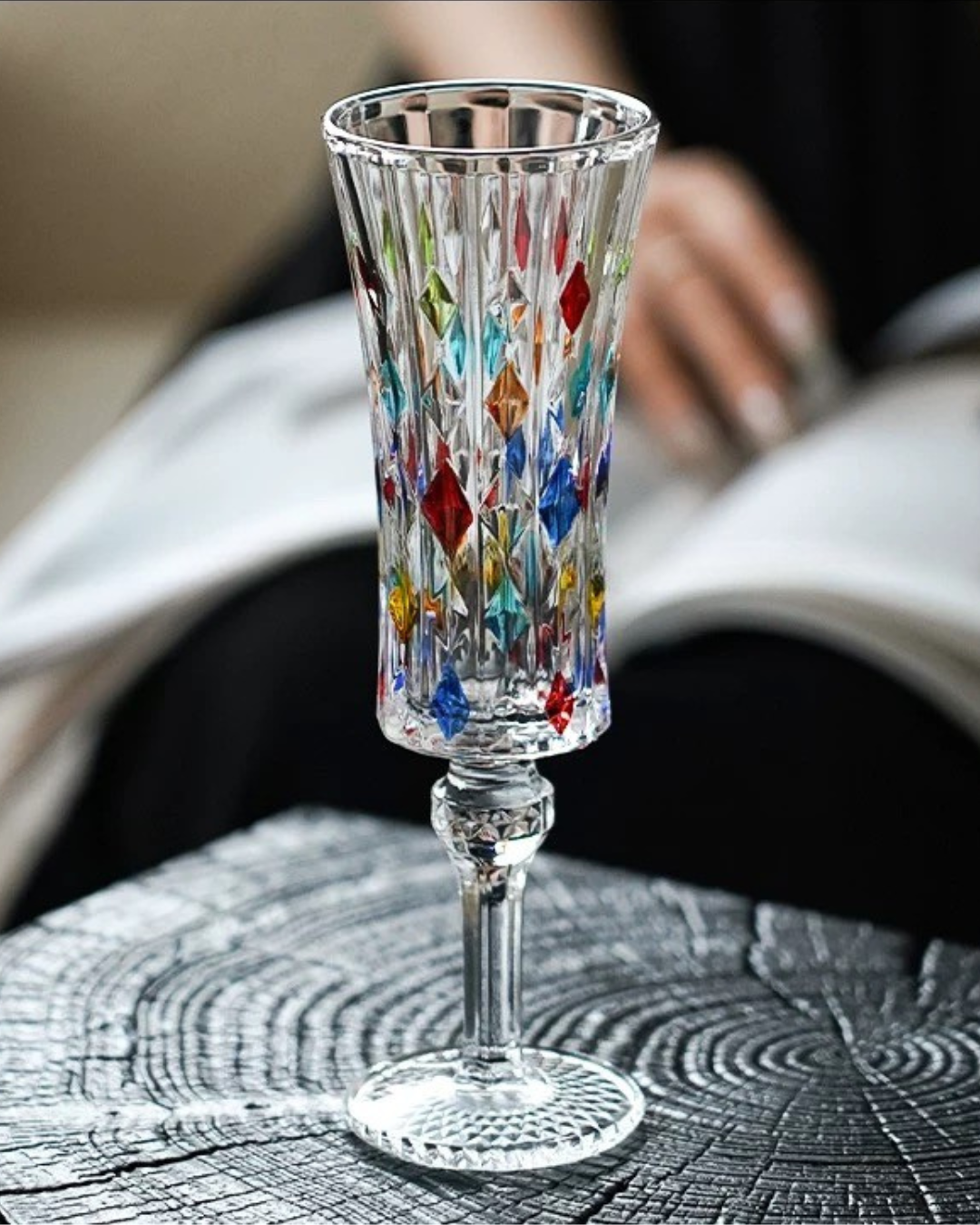 Jeweled Confetti Crystal Champagne Flutes