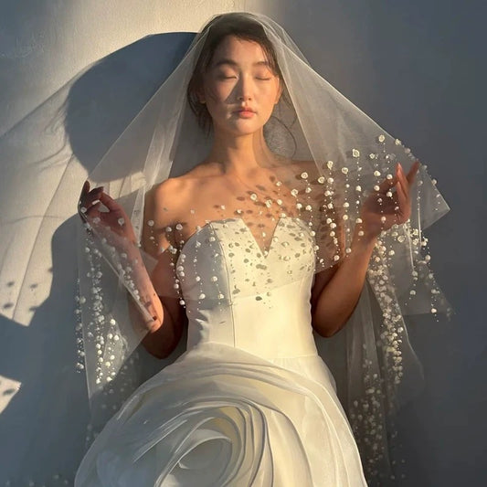 Bridal Veil – 3D Pearl Blossom Veil
