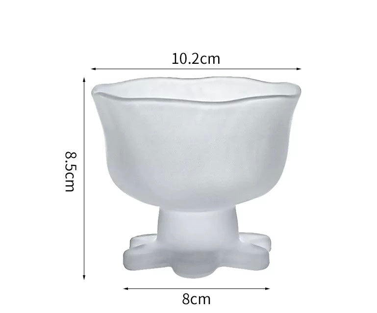 Frosted Pink Glass Dessert Bowl – Vintage-Inspired Pastel Ice Cream Cup