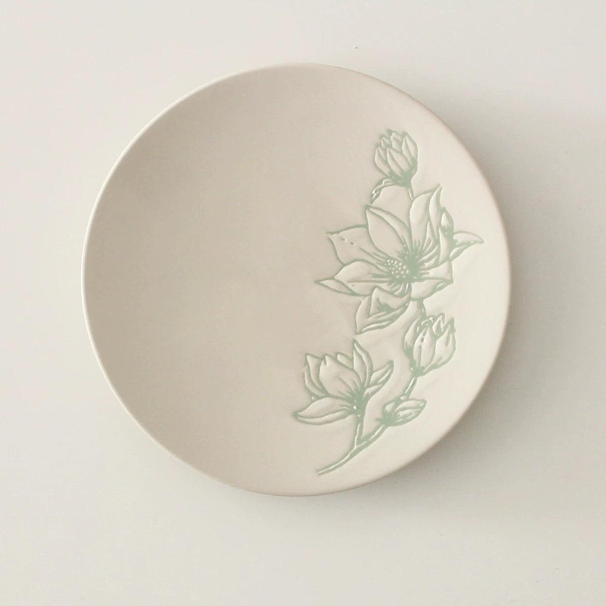 Embossed Botanical Ceramic Plates