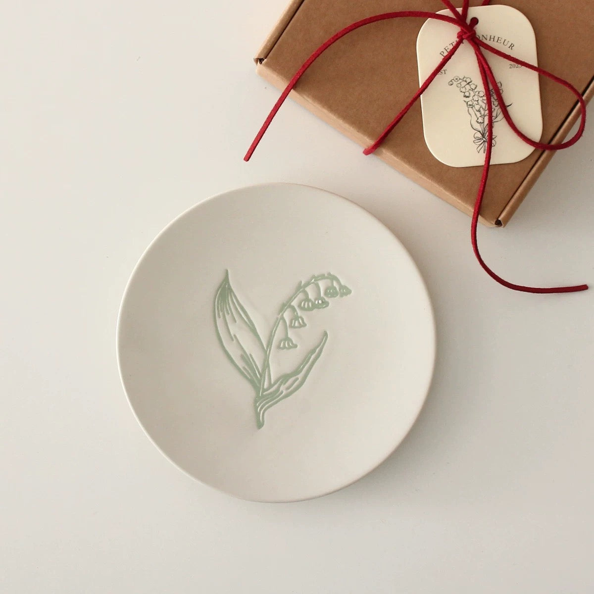 Embossed Botanical Ceramic Plates