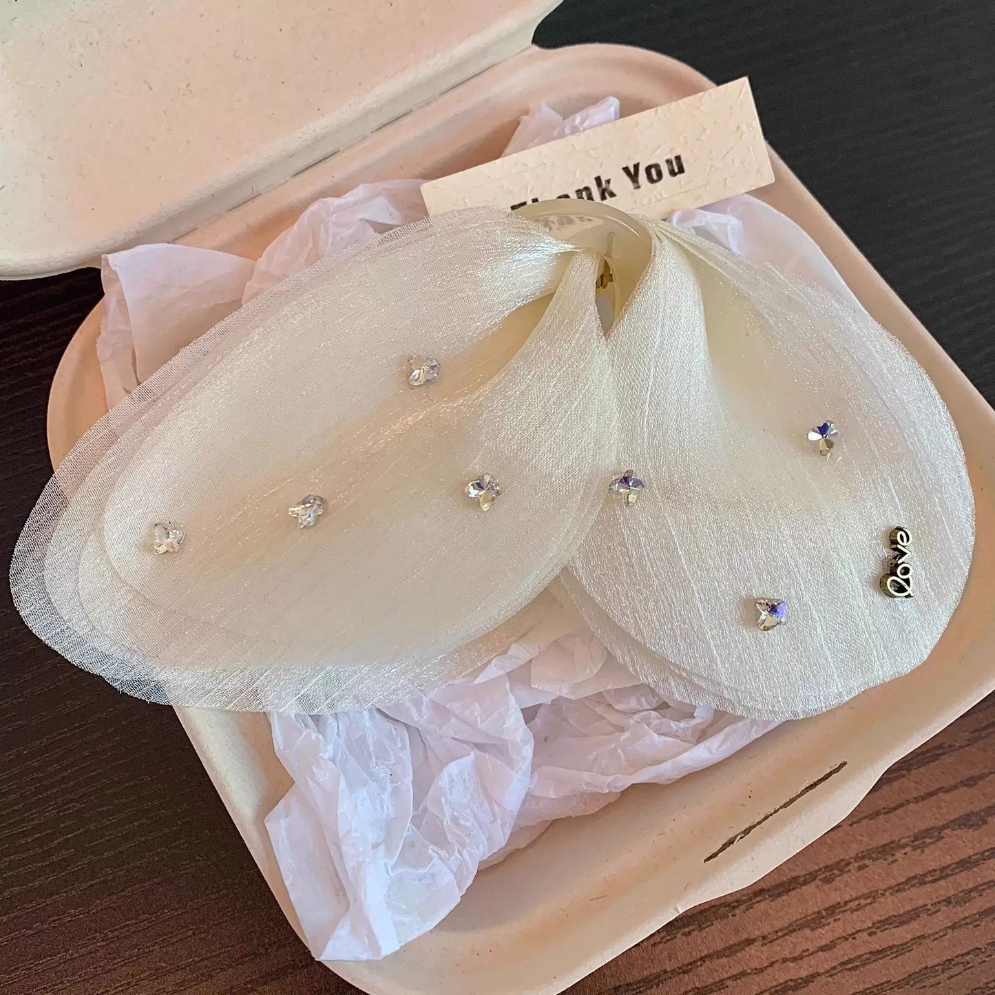 White Satin Pearl Detailed Hair Clip