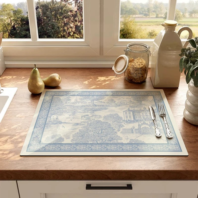 Toile de Jouy Blue Chinoiserie Cork-Backed Placemat