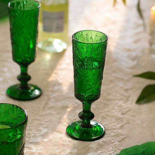 Baroque Emerald Champagne Flute