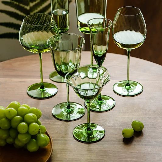 Emerald Garden Footed Glassware Collection