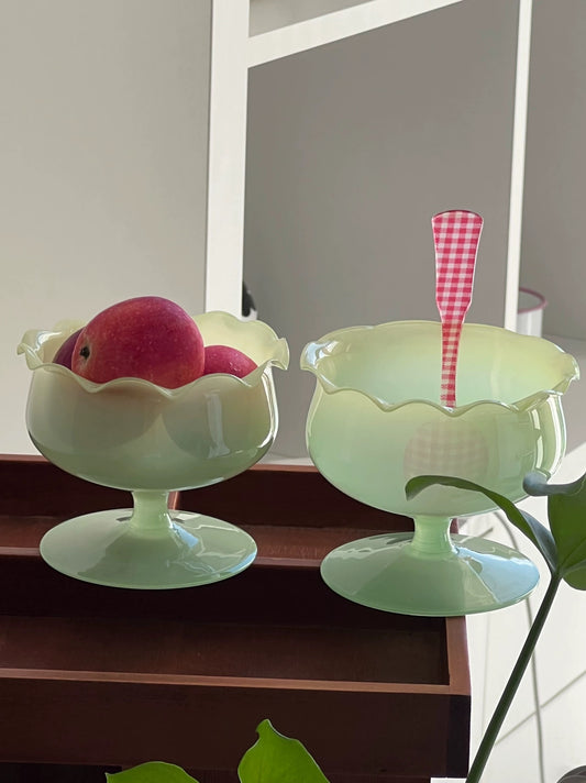 Ceramic Floral Mug – Hand-Painted Vintage Ice Cream Cup