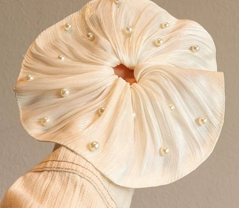 Satin Beaded Oversized Scrunchie
