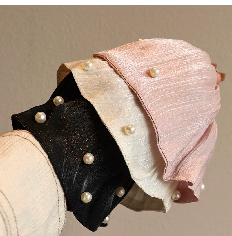Satin Beaded Oversized Scrunchie