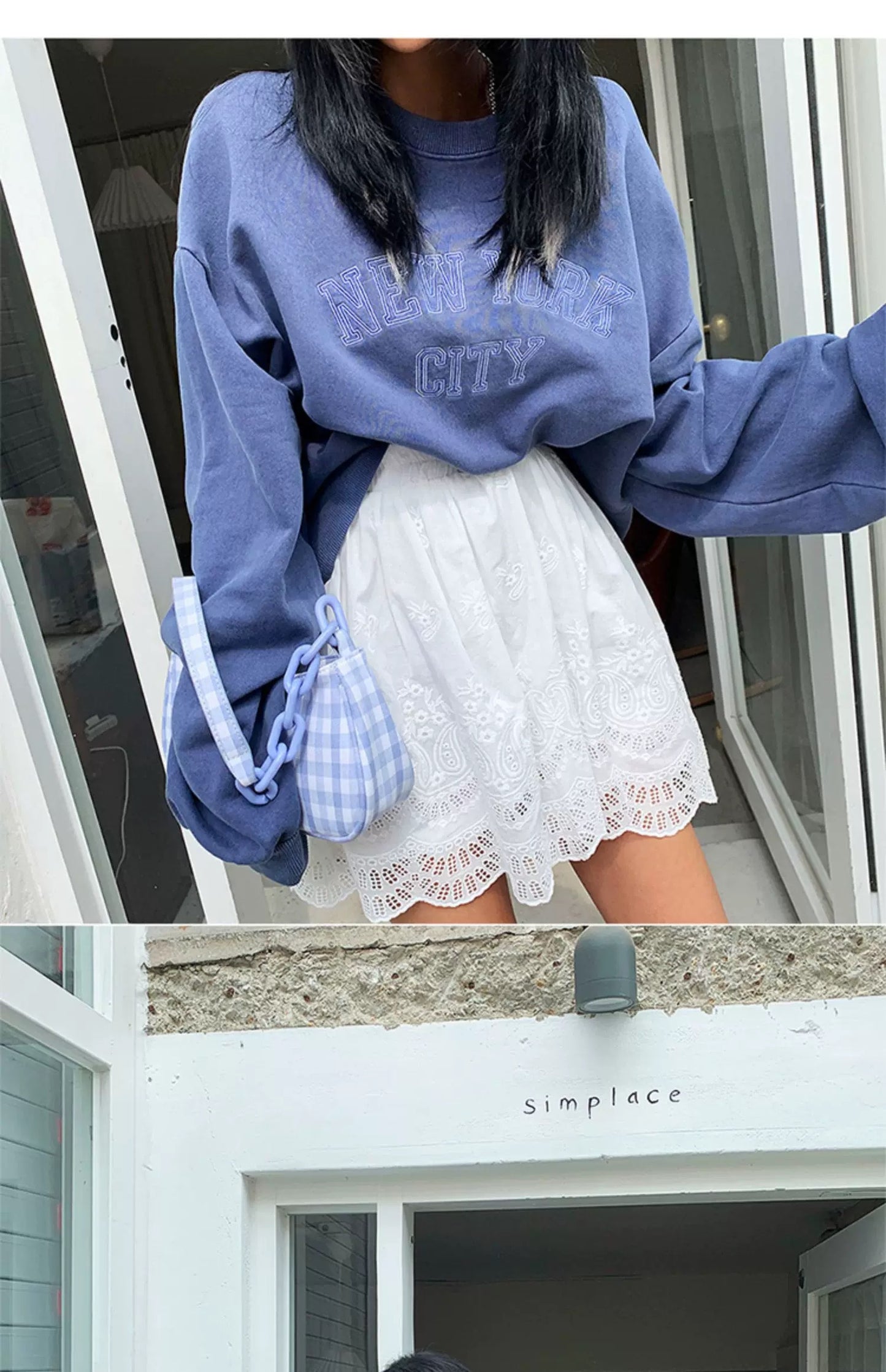 White Lace Mini Skirt with Scalloped Hem
