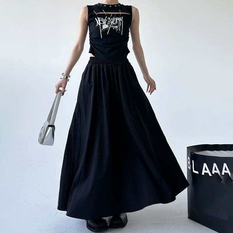 White Tiered Maxi Skirt with Ribbon Ties