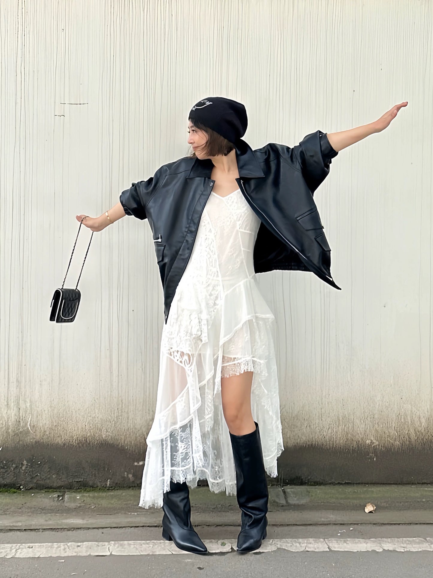 White Lace High-Low Asymmetric Maxi Dress