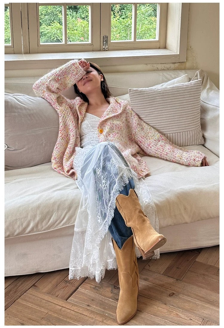 White Lace High-Low Asymmetric Maxi Dress