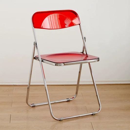Transparent Acrylic Folding Chair | Modern Ghost Chair | Space-Saving Clear Dining & Event Chair with Chrome Frame