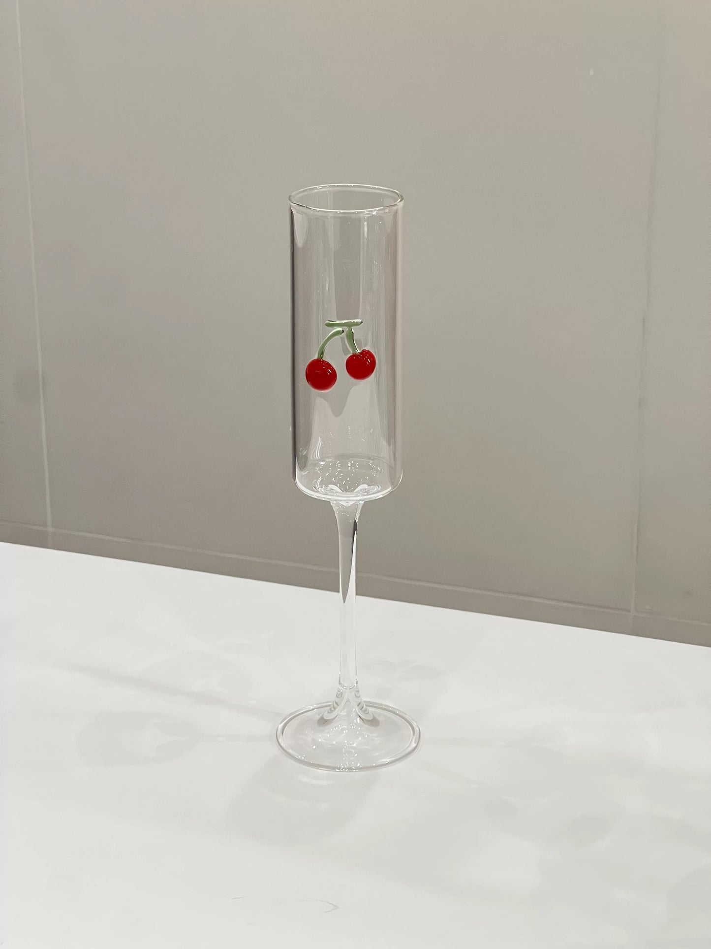 3D Red Cherry Rocks Glass | Artisan Fruit Embossed Tumbler | Cherry Motif Cocktail Glass