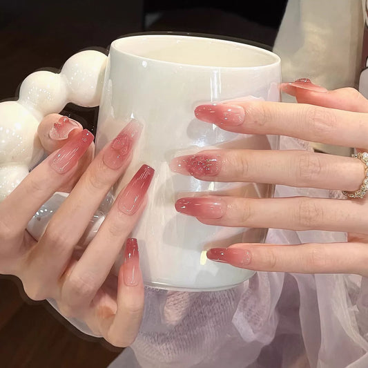 Rosé Ombre Long Press-On Nail Set