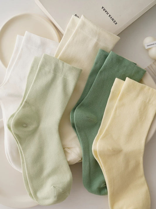 Nude-Tone Everyday Socks – Soft Cotton Basics (5 Pairs)