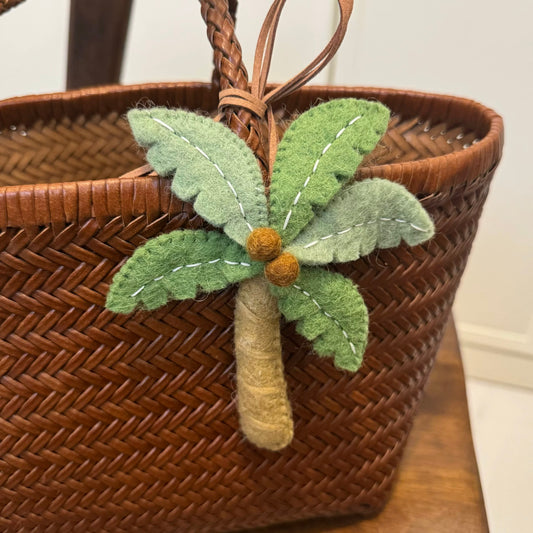 Felt Palm Tree Bag Charm – Tropical Handmade Keychain