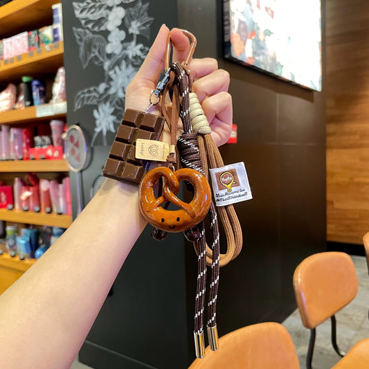 Chocolate Bar & Donut Keychain – Snack Combo Charm