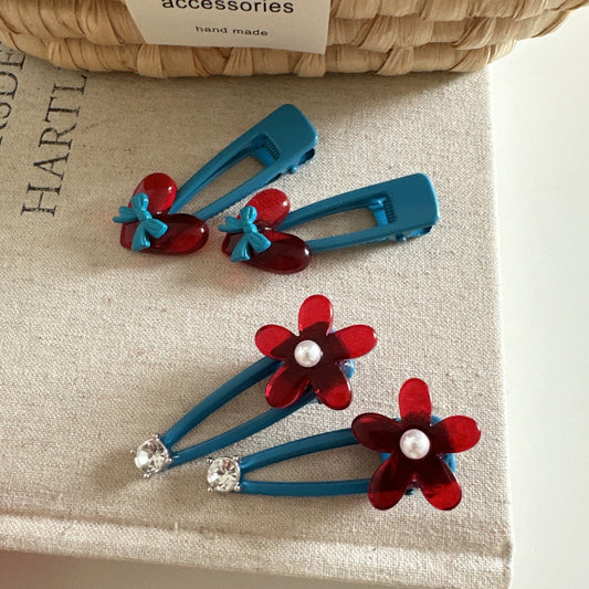 Sweetheart & Bloom Snap Clip Set – 3 Pairs