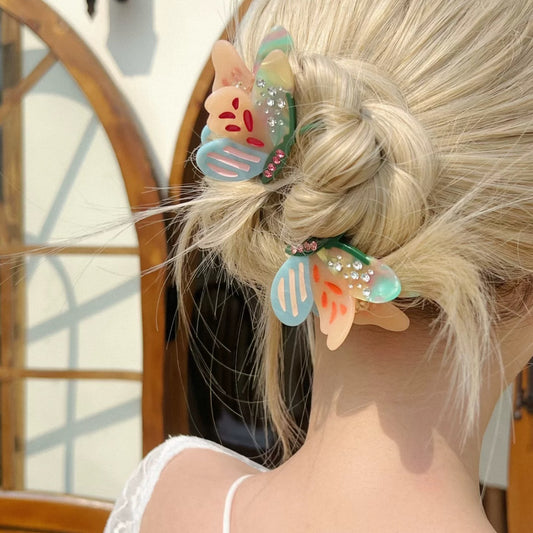 Butterfly Flower Hair Claws - Spring Garden Style
