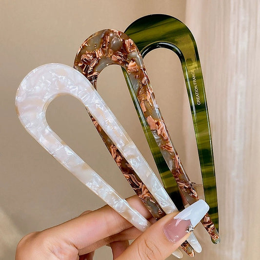 Long Acrylic U-Hair Forks – Sunset & Nature Tones