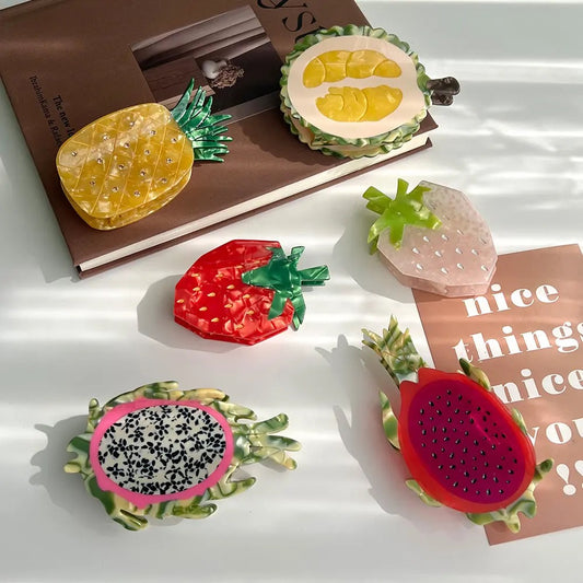 Tropical Fruit Hair Claw Collection - 6 pcs