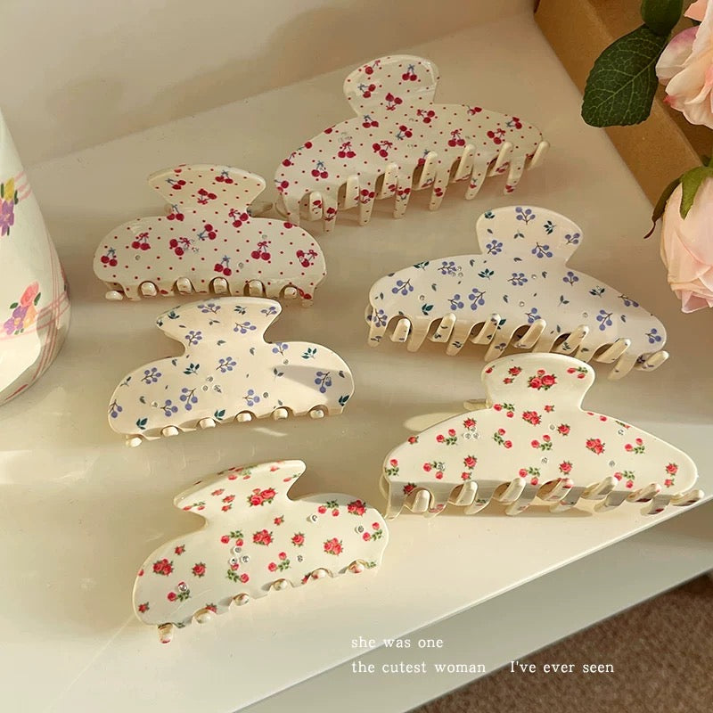 Cherry Print Hair Clip