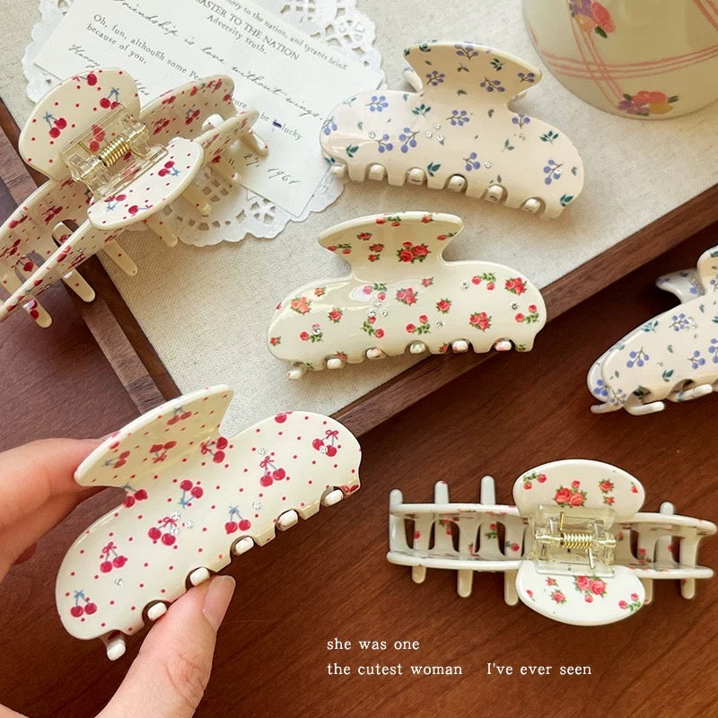 Cherry Print Hair Clip