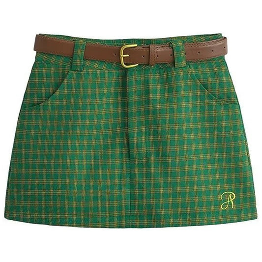 Gingham Monogramed Golf Mini Skirt