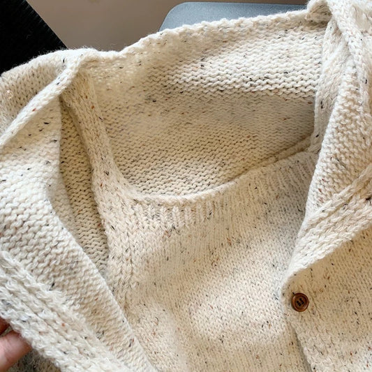 Cream Knit Cardigan & Matching Tank Top – Neutral Knitwear Set