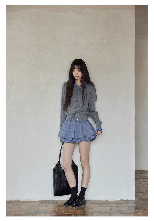 Gingham Ruffle Mini Skirt