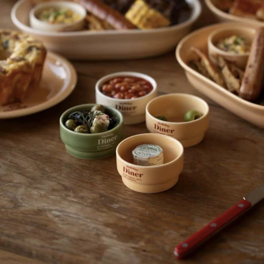 “Holiday Diner” Wooden Snack Bowl – Minimal Retro Design