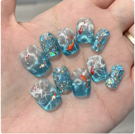 Koi Pond Press-On Nail Set