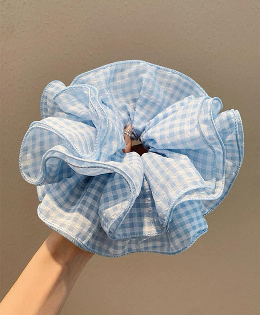 Blue Gingham Cloud Scrunchie