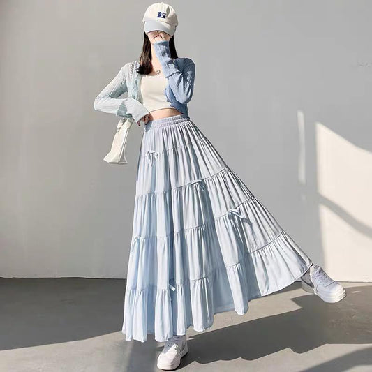 Tiered Maxi Skirt with Bows